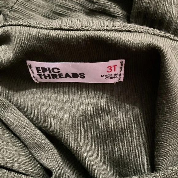 Epic Threads Olive Green Toddler & Little Girls Ribbed-Knit Tiered Ruffle Dress - Picture 2 of 3